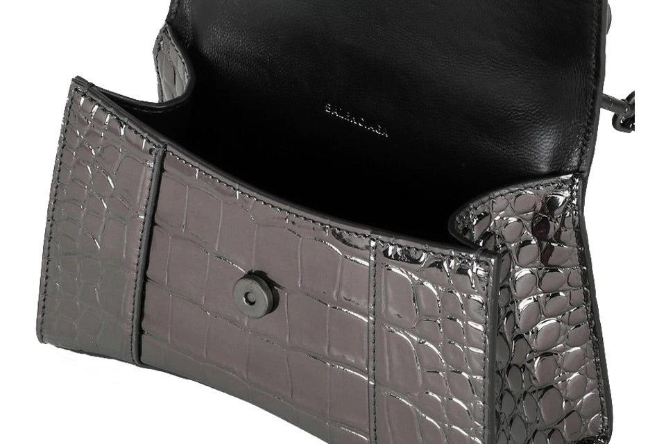 Hourglass Top Handle Bag Silver