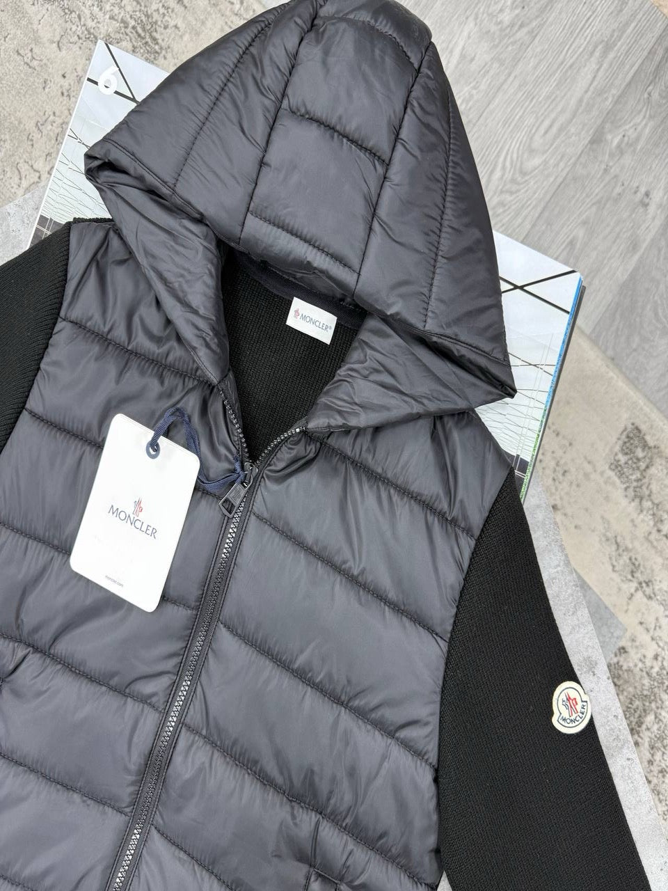 Goose padded lightweight jacket - black