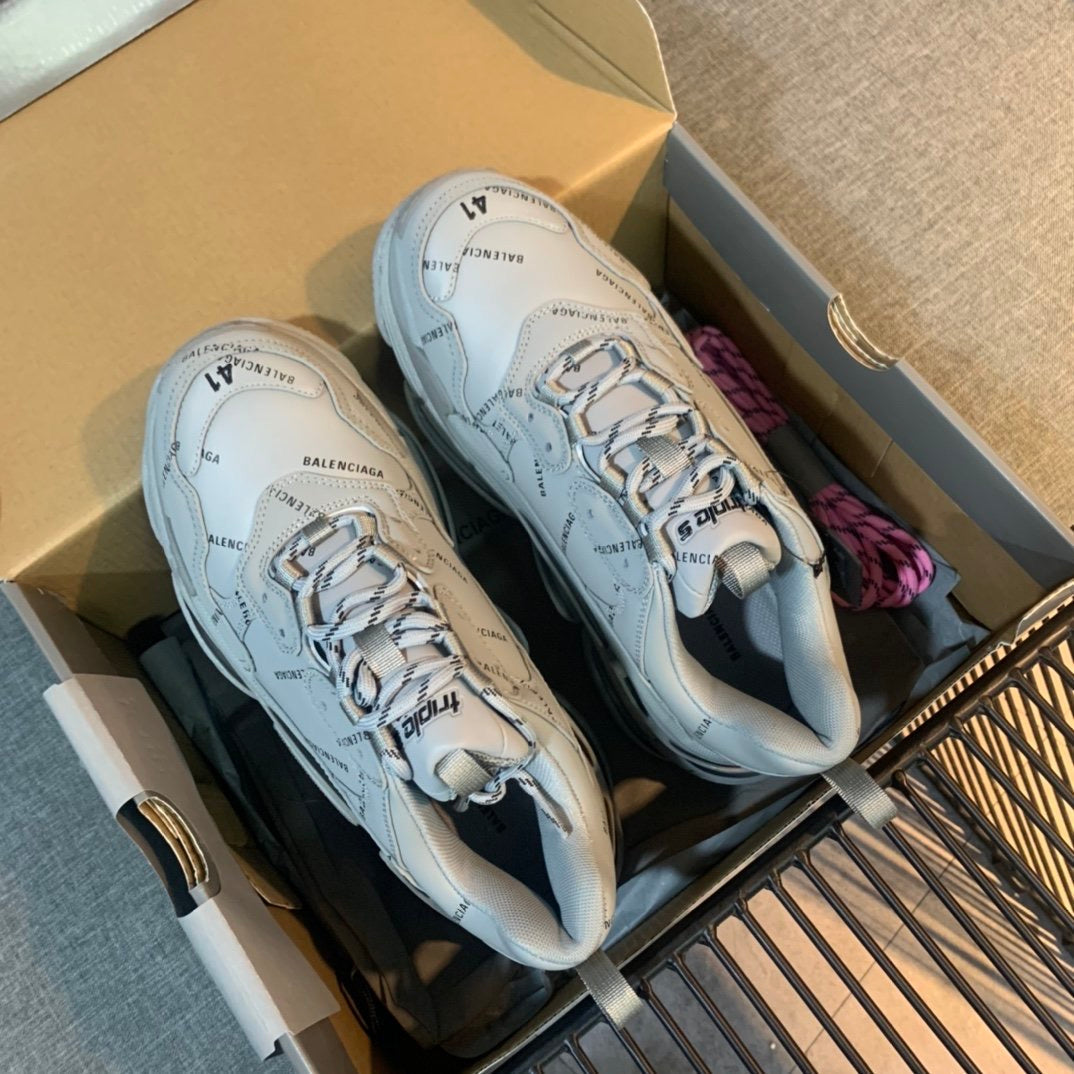 Triple S Allover Logo Grey