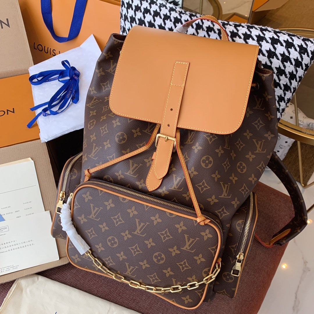 Trio Backpack Monogram Brown