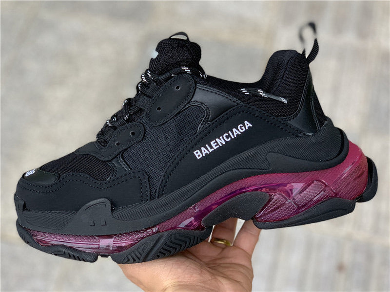 Triple S Black/Pink Clear Sole