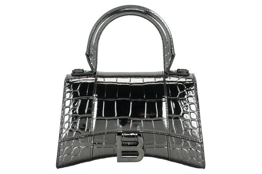 Hourglass Top Handle Bag Silver